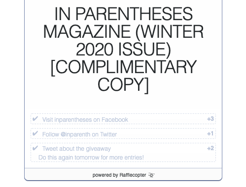 Enter the In Parentheses Winter 2020 Giveaway here: http://gvwy.io/3ax56v5